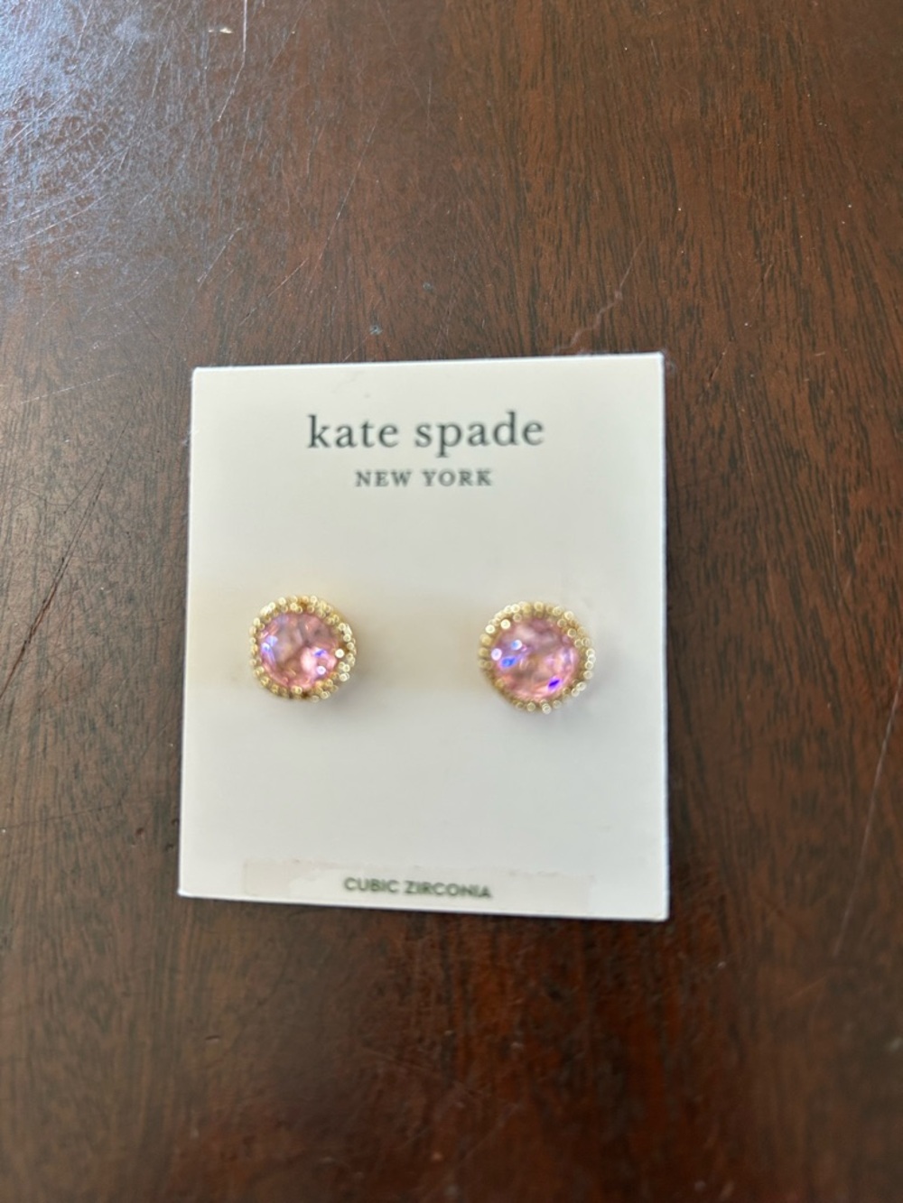 kate spade Pink Crystal Gold-Tone Beaded Halo Stud Earrings